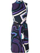 Emilio Pucci Mock Neck Dress, Women's, Size: 40, Silk/viscose/spandex/elastane
