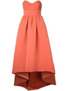 Paule Ka - Strapless High Low Woven Dress - Women - Polyester - 36, Women's, Yellow/orange, Polyester