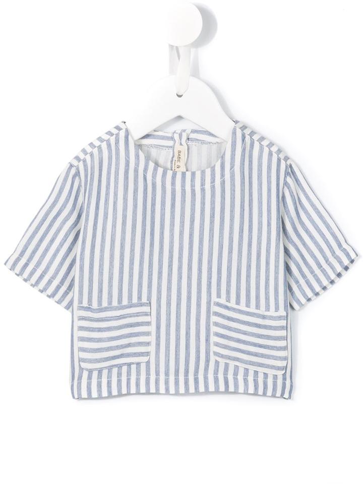 Babe And Tess - Striped Front Pocket T-shirt - Kids - Cotton/viscose - 9 Mth, Infant Girl's, Blue