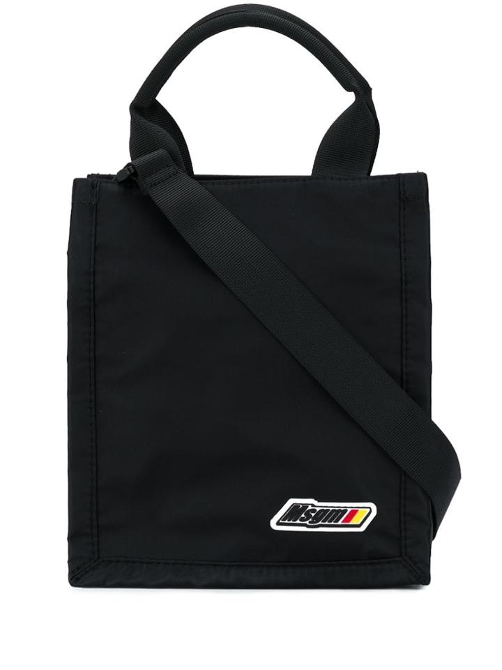 Msgm Logo Patch Tote - Black
