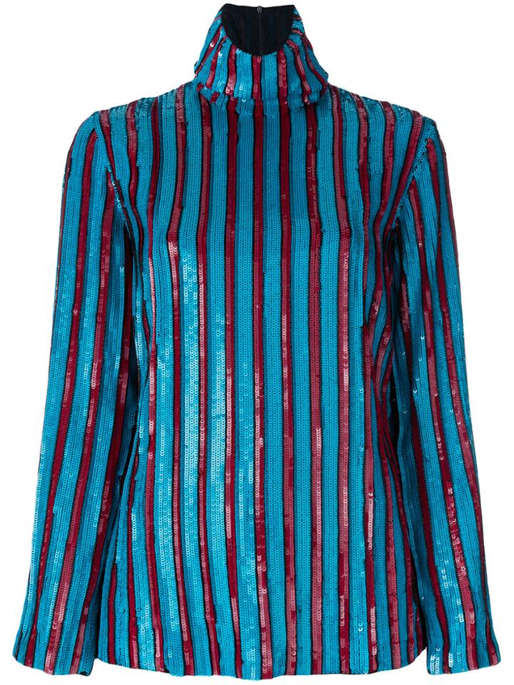 Msgm Bowie Stripes Top - Blue