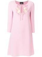 Boutique Moschino Crochet Applique Detail Dress - Pink & Purple