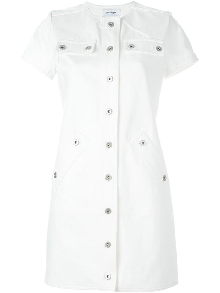 Courrèges 'r02' Denim Dress, Women's, Size: 36, White, Cotton