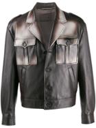 Prada Flap Pocket Leather Jacket - Neutrals