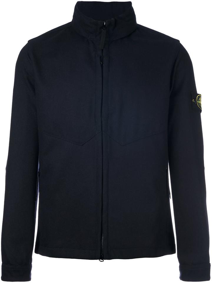 Stone Island 'giubbotto Leggero' Jacket, Men's, Size: Xl, Blue, Polyamide/polyester/wool