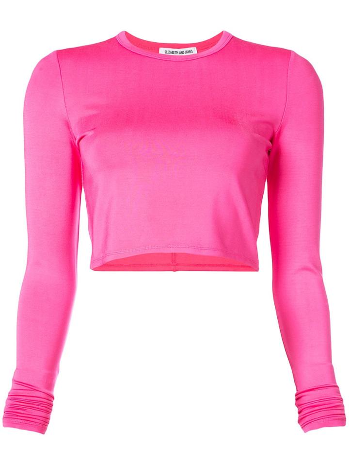 Elizabeth And James Cropped Long Sleeve Top - Pink