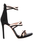 Albano Metallic Strap Sandals - Black