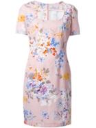 Blumarine Floral Print Square Neck Dress, Women's, Size: 48, Pink/purple, Cotton/polyamide