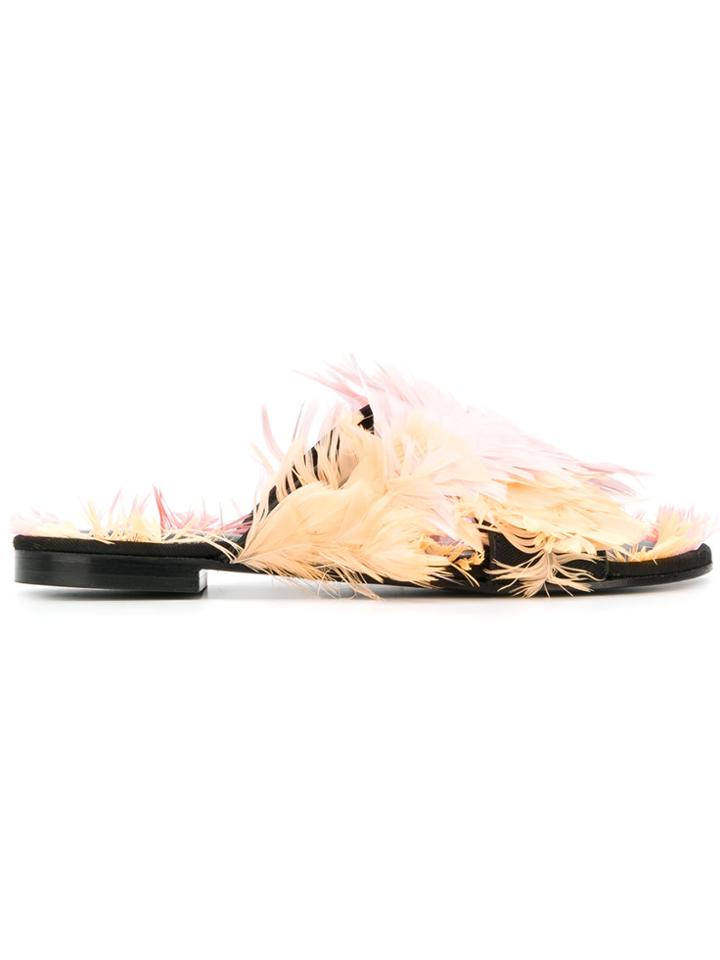 Avec Modération Feather Cross Strap Sandals - Multicolour