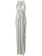 Rick Owens Lilies Halterneck Waterfall Front Gown - Metallic