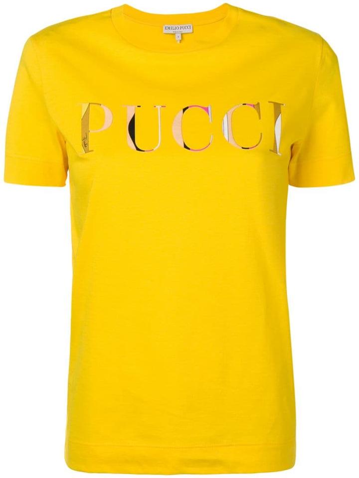 Emilio Pucci Yellow Guanabana Print Logo T-shirt
