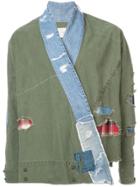 Greg Lauren Distressed Wrap Jacket - Green