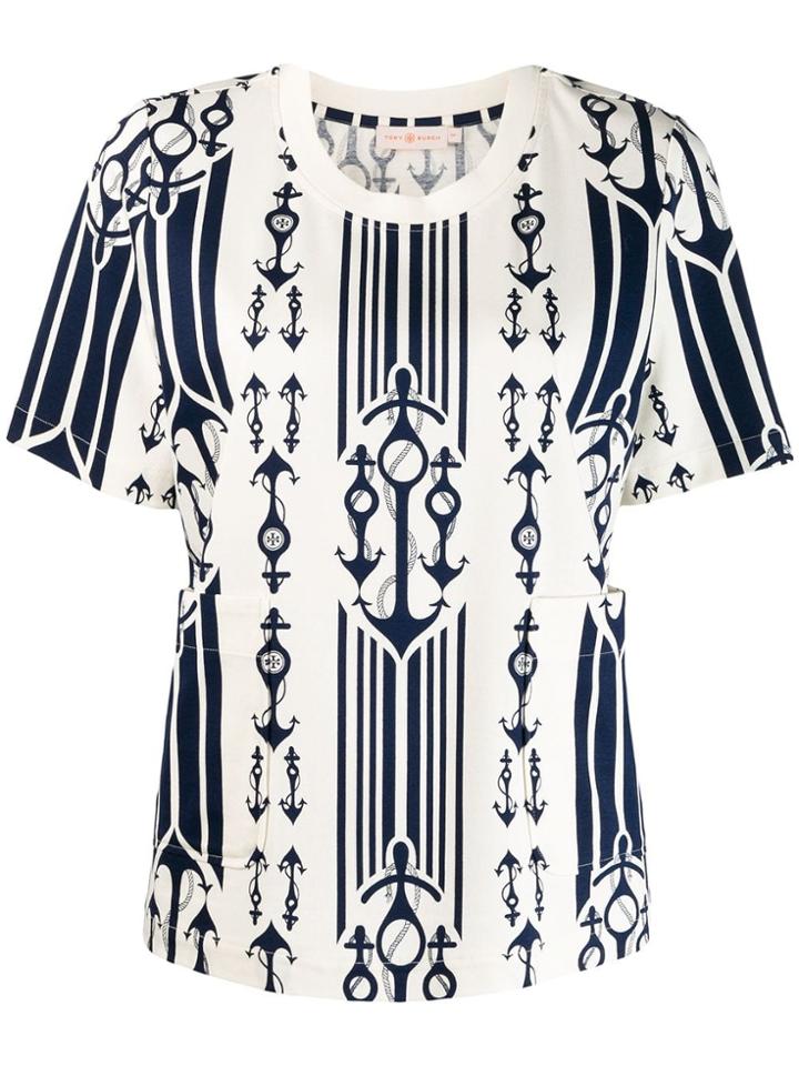 Tory Burch Anchor Print T-shirt - White