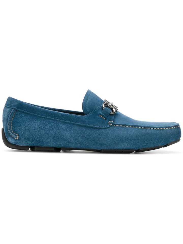 Salvatore Ferragamo Gancio Bit Driver Moccasins - Blue
