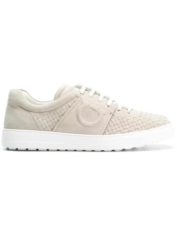 Salvatore Ferragamo Woven Gancio Sneakers - Nude & Neutrals