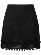 Love Moschino Perforated Mini Skirt, Size: 44, Black, Cotton