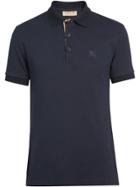 Burberry Contrast-collar Polo Shirt - Blue