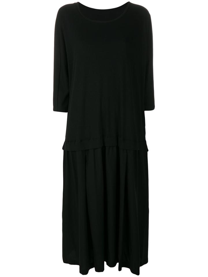 Y's Pleated Skirt Dress - Black