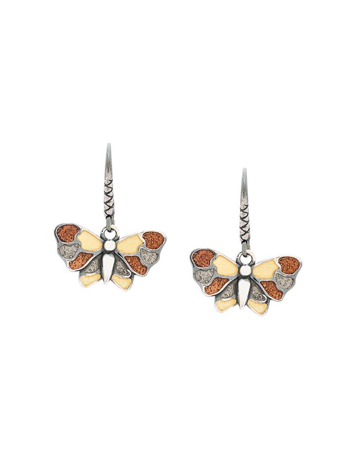 Bottega Veneta Enamelled Butterfly Earrings - Metallic