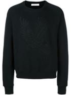 Pierre Balmain Eagle Embroidered Sweatshirt, Men's, Size: 50, Black, Cotton/polyester