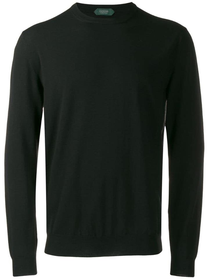 Zanone Crew-neck Knit Sweater - Black