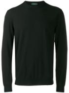 Zanone Crew-neck Knit Sweater - Black