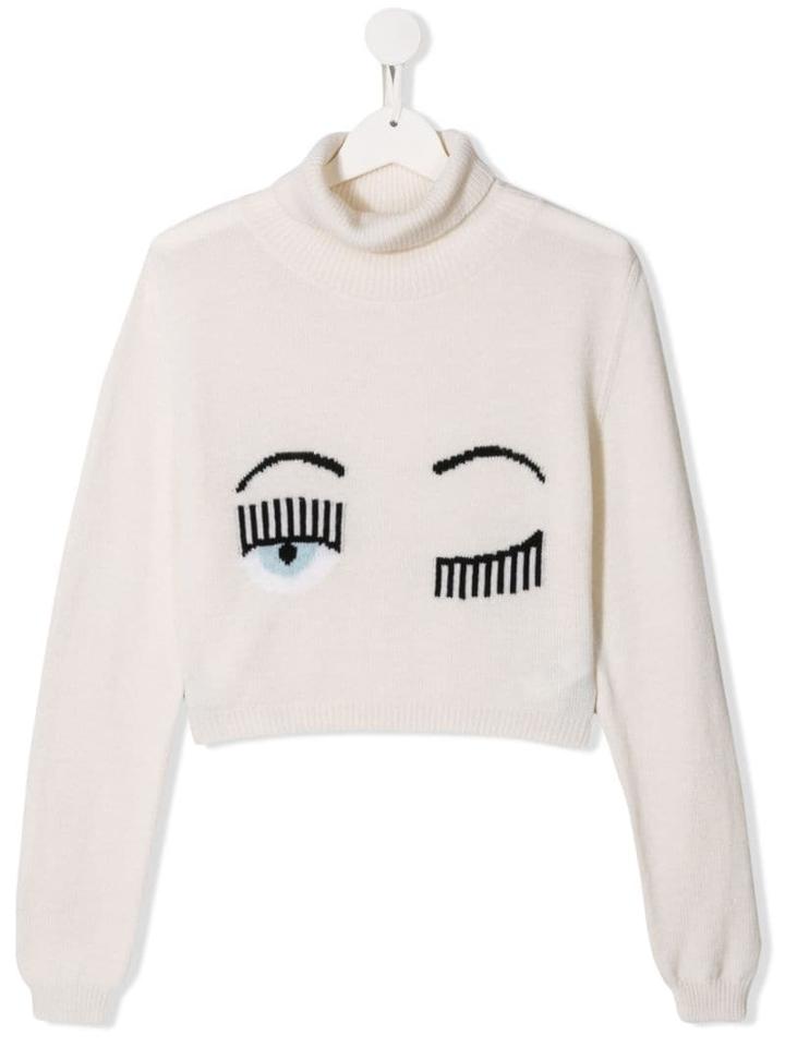 Chiara Ferragni Kids Flirting Jumper - White