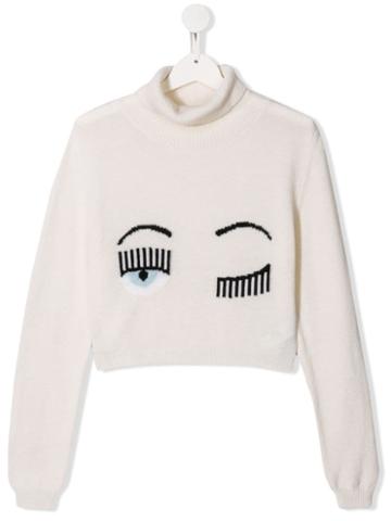 Chiara Ferragni Kids Flirting Jumper - White