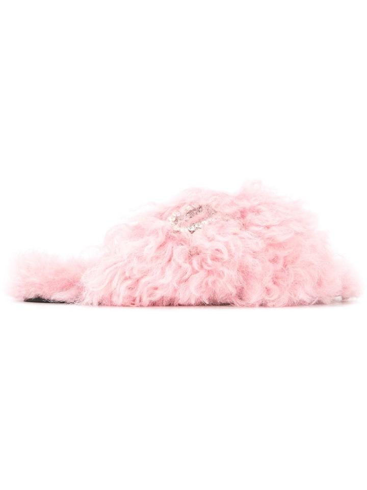 Rochas Crystal Logo Slides - Pink
