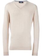 Hackett V-neck Sweater, Men's, Size: Large, Nude/neutrals, Cotton/cashmere