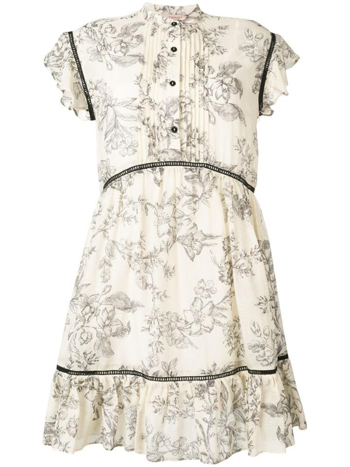Twin-set Printed Pleat Dress - Neutrals