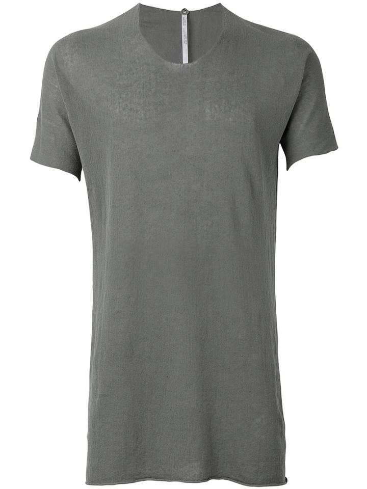 Label Under Construction - Arched Long T-shirt - Men - Cotton/linen/flax - 50, Grey, Cotton/linen/flax