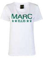 Marc Ellis Glitter Logo Print T-shirt - White