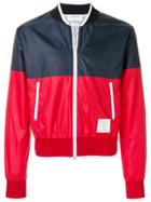 Thom Browne Tipping Stripe Bicolor Ripstop Bomber - Blue