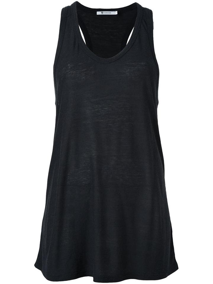 T By Alexander Wang Scoop Neck Tank Top, Women's, Size: Xs, Grey, Rayon/silk
