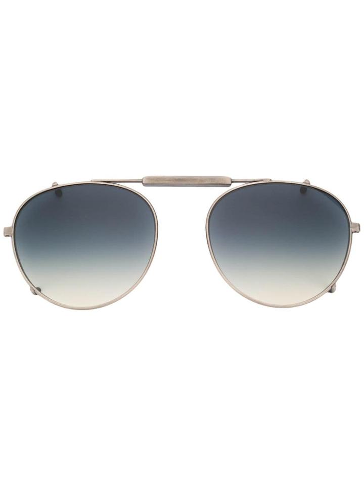 Garrett Leight Gradient Aviator Sunglasses Clip - Silver