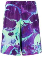 Domenico Formichetti Rorshach Marbled Paint Shorts - Purple