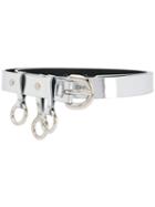Cédric Charlier Metallic Ring-embellished Belt - Silver