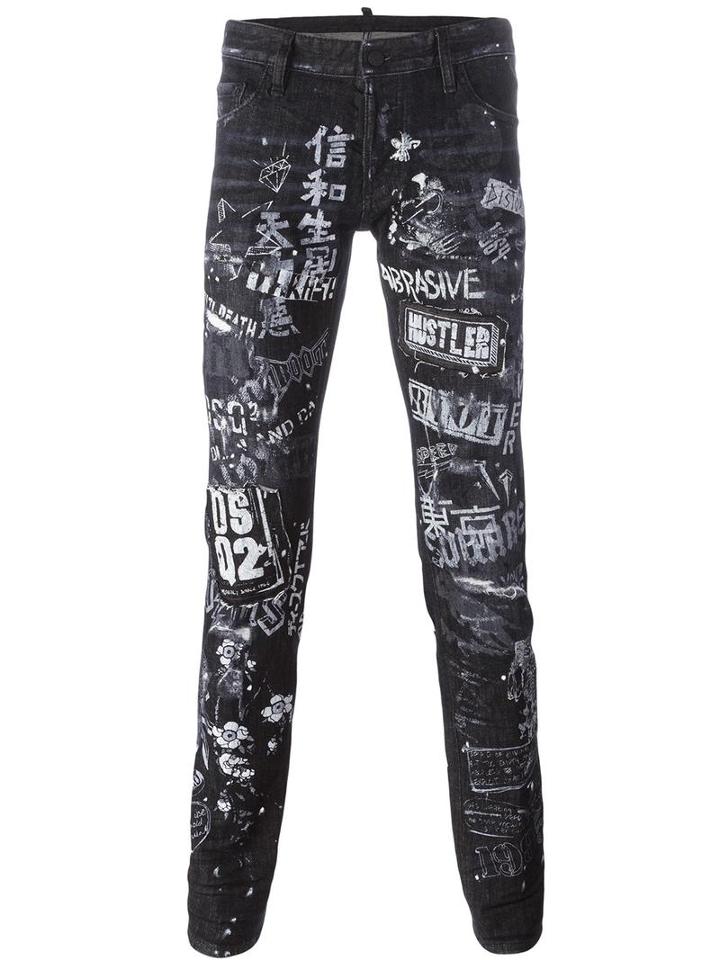 Dsquared2 'slim' Jeans, Men's, Size: 48, Black, Cotton/spandex/elastane