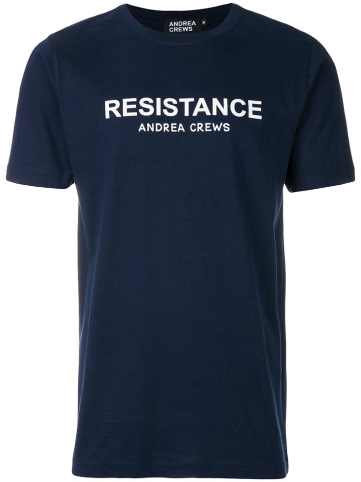 Andrea Crews Slogan Print T-shirt - Blue