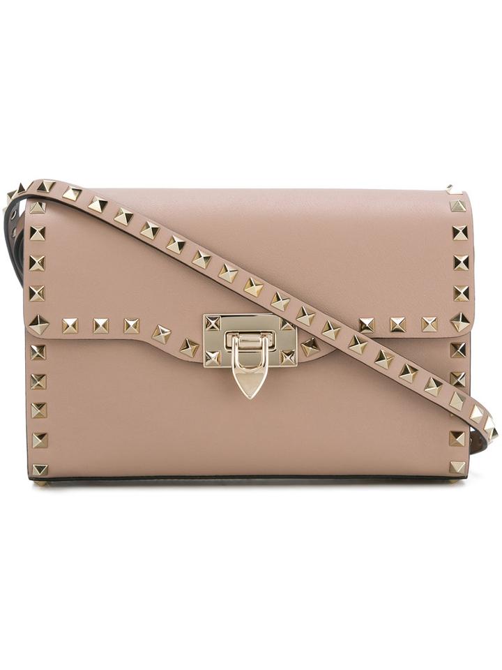 Valentino Rockstud Shoulder Bag, Women's, Nude/neutrals, Leather