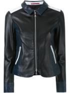 Loveless Colour Block Zip Jacket, Women's, Size: 36, Black, Cupro/lamb Skin