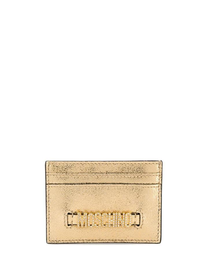 Moschino Laminated Cardholder - Gold