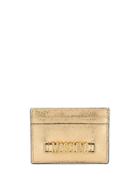 Moschino Laminated Cardholder - Gold