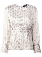 Isabel Marant - Patterned Blouse - Women - Silk - 40, Nude/neutrals, Silk
