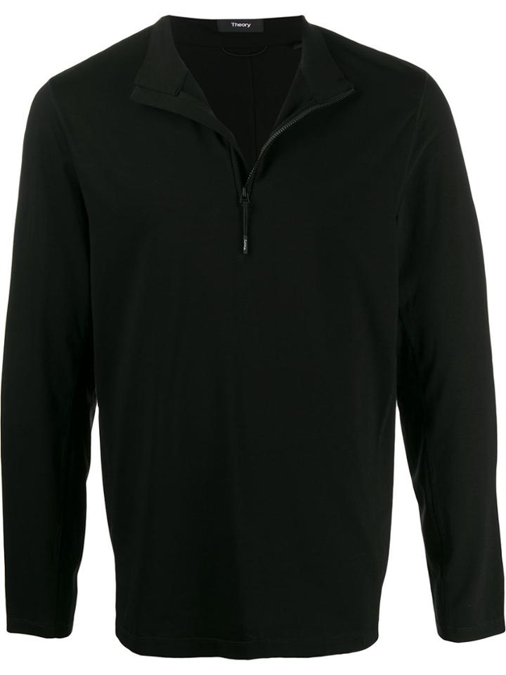 Theory Bolt Half Zip Sweatshirt - Black