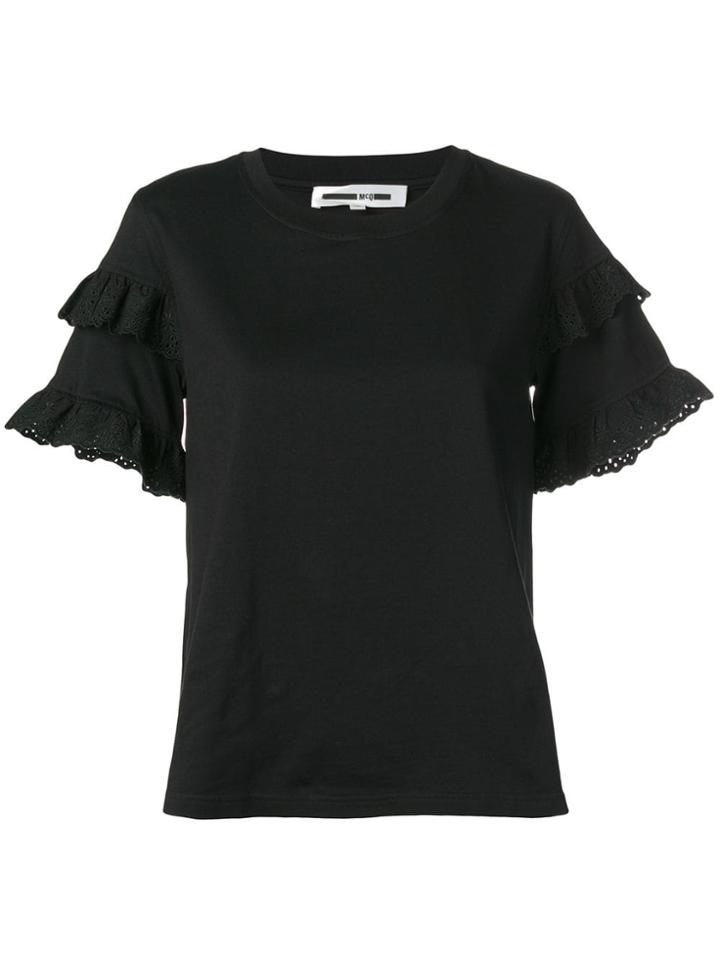 Mcq Alexander Mcqueen Tiered Ruffle Sleeve T-shirt - Black