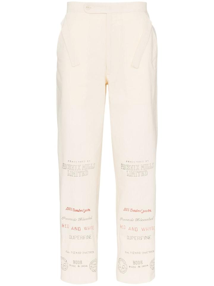 Bode Phoenix Mill Print Trousers - Neutrals