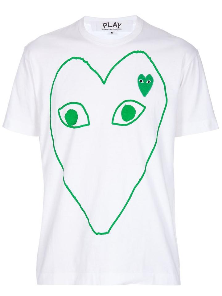 Comme Des Garçons Play Heart Logo T-shirt, Men's, Size: Medium, White