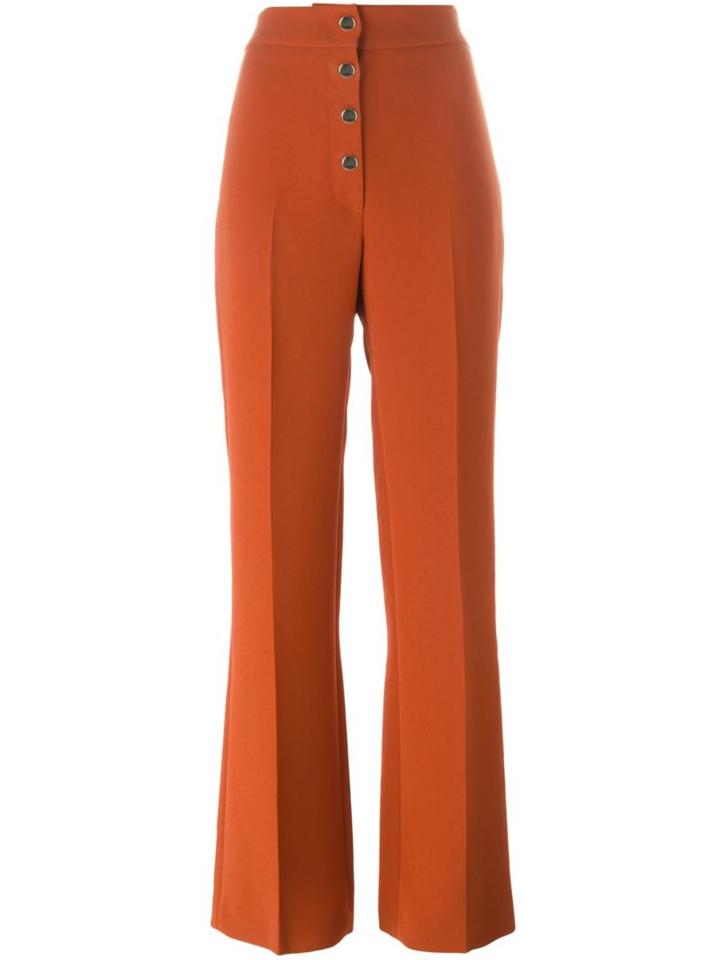 Vanessa Bruno Flared Trousers, Women's, Size: 34, Yellow/orange, Polyester/viscose